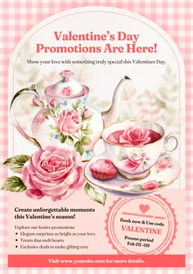 Pink Vintage Valentines Promotion Poster