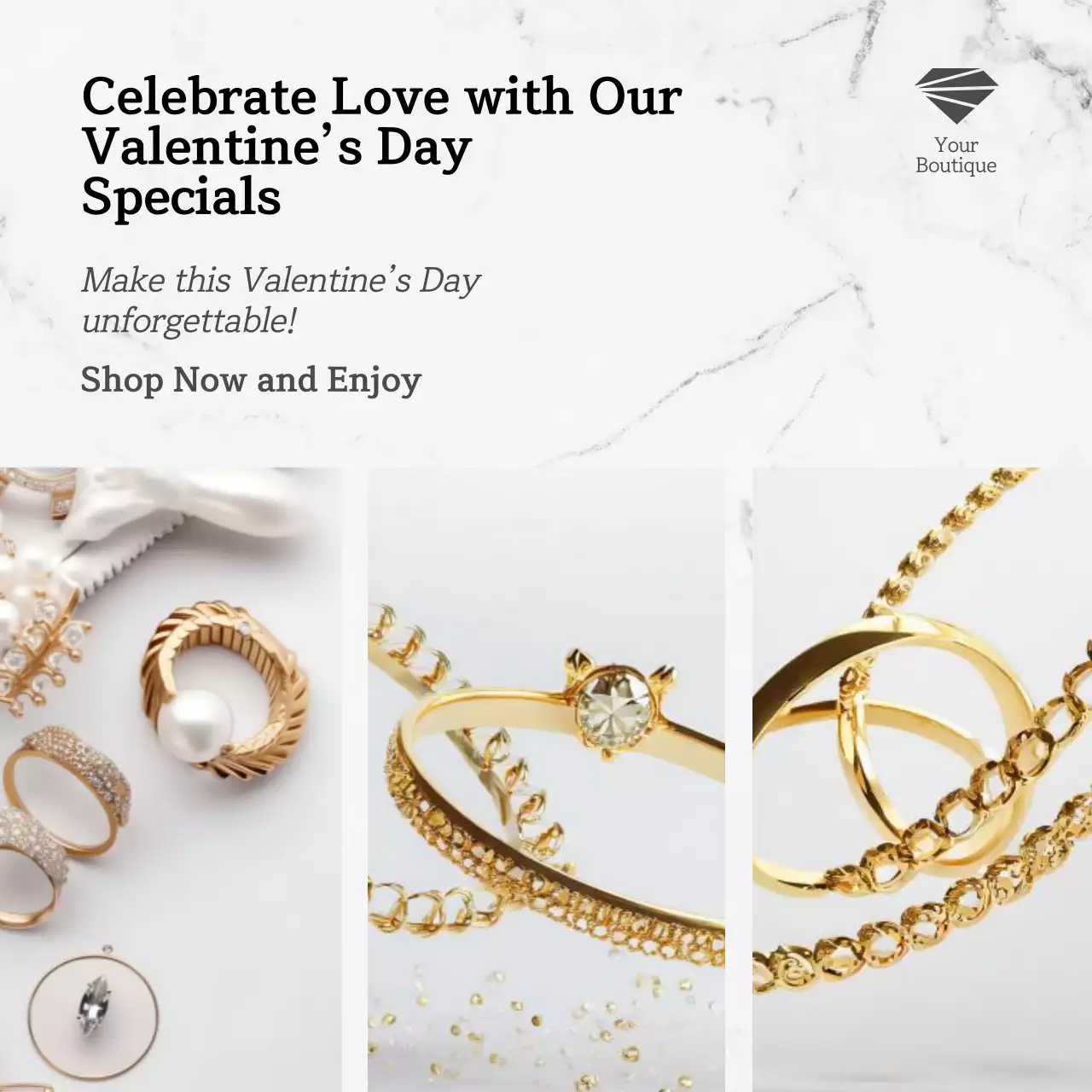 White Elegant Jewelry Promotion Social Media Post