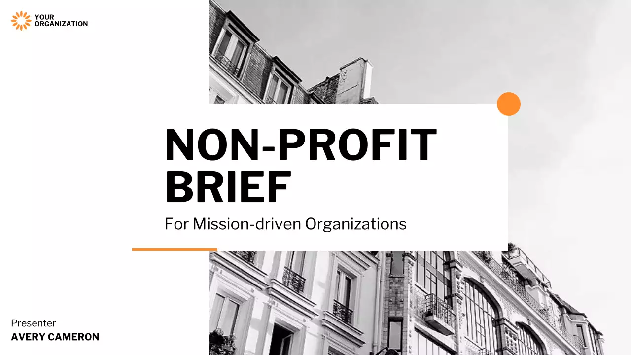 Orange Professional Non-Profit Proposal Presentation