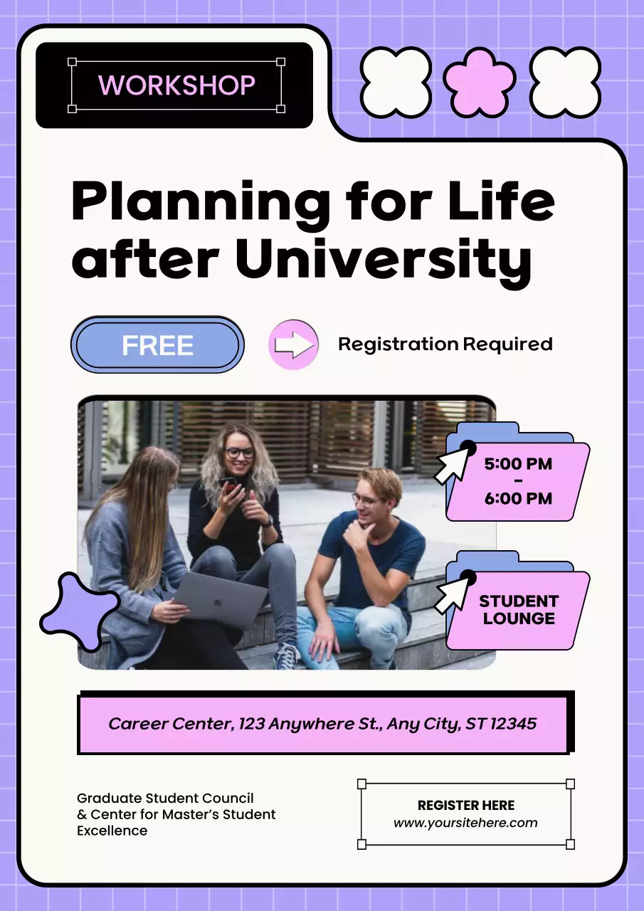 Purple Modern University Workshop Invitation Poster