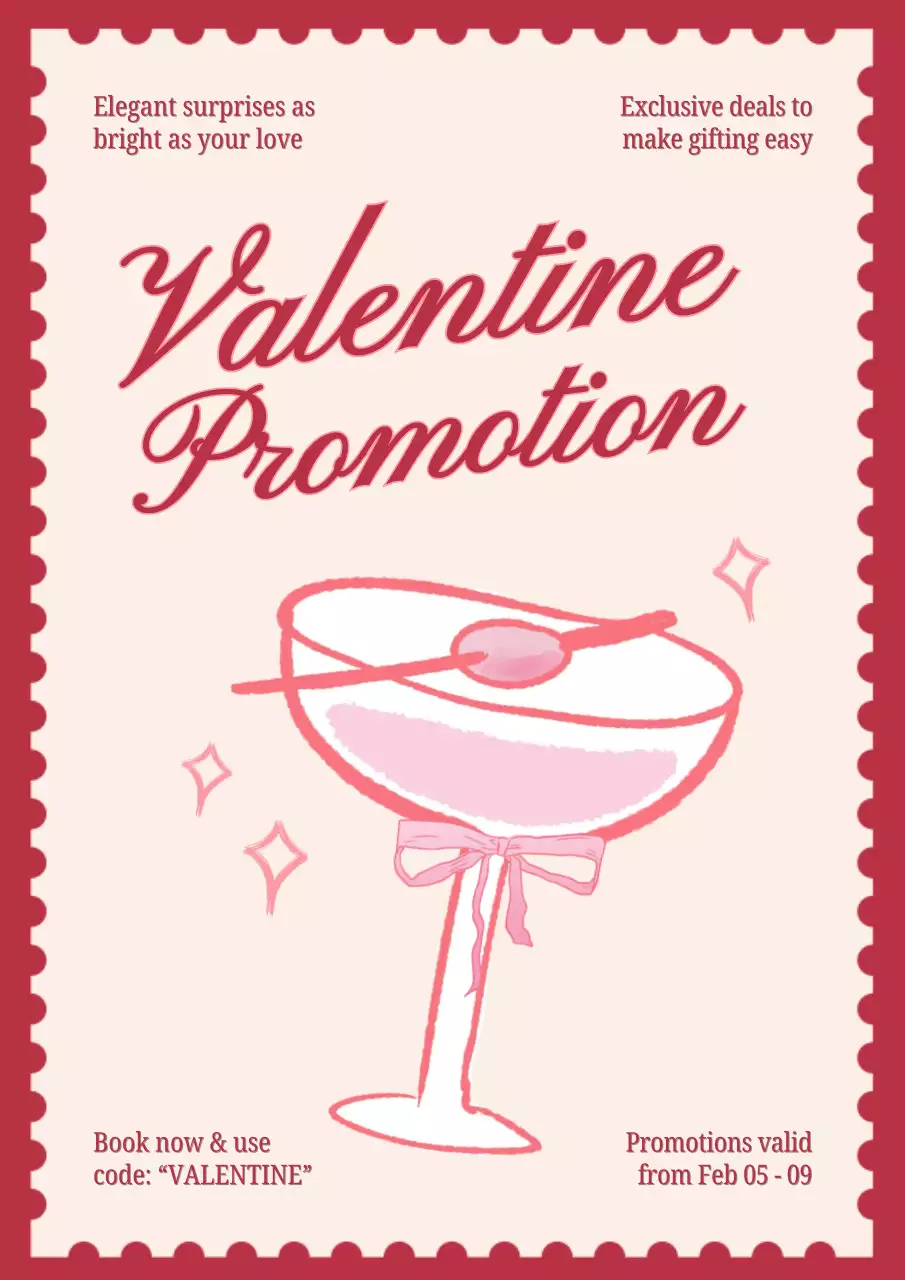Red Elegant Valentine Promotion Poster