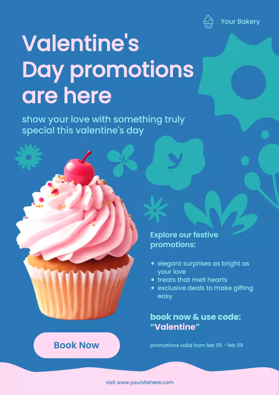 Blue Trendy Valentines Promotion Poster