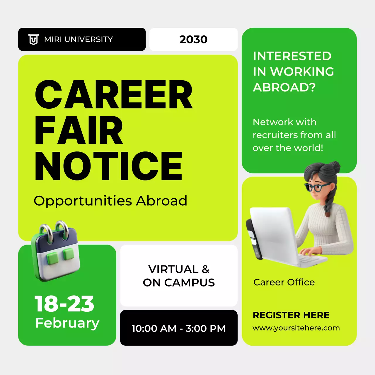 Green Modern Career Advertisement Social Media Post