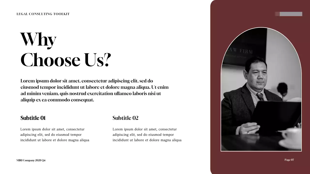 Maroon Professional Legal Document Presentation