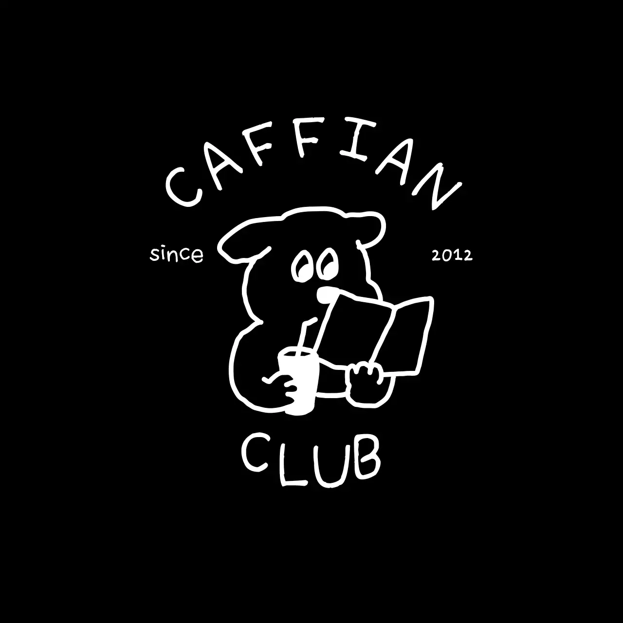 검정 드로잉 캐릭터 문구