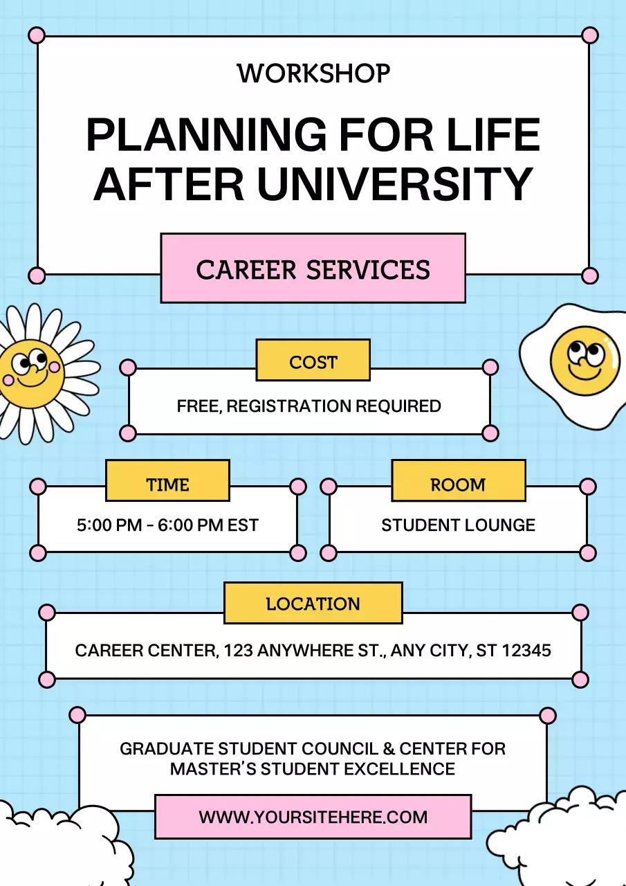 Blue Playful Career Workshop Invitation Poster