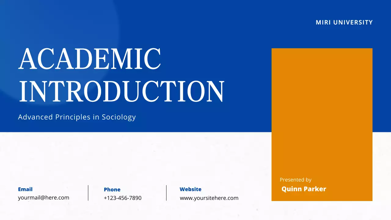 Blue Professional Academic Presentation