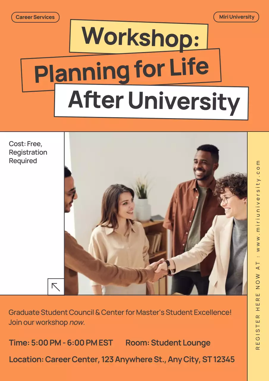 Orange Modern Workshop Announcement Poster