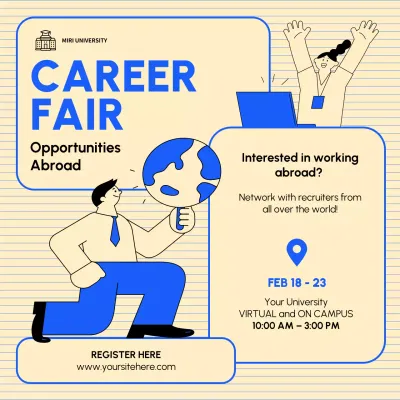 Blue Modern Career Event Social Media Post