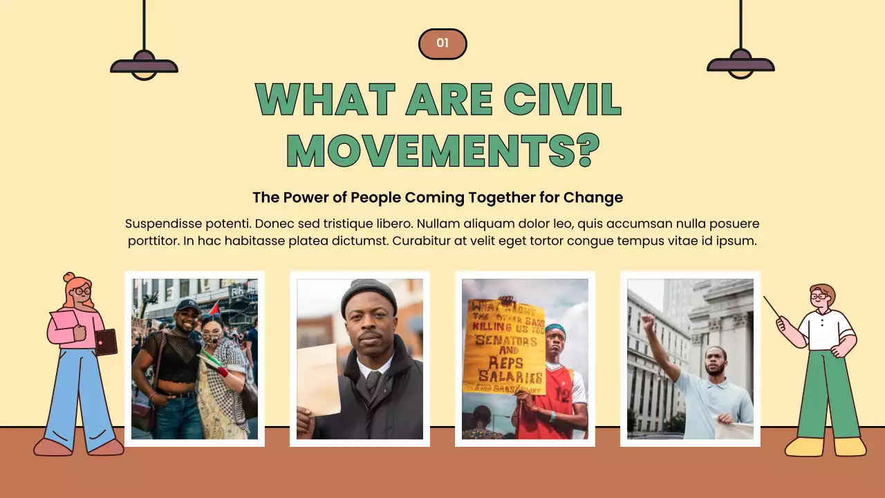 Beige Minimal Civil Movements History Presentation