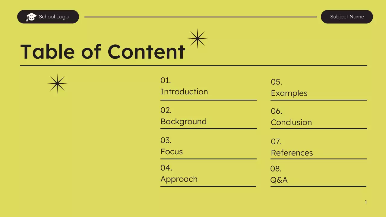 Yellow Clean Academic Presentation