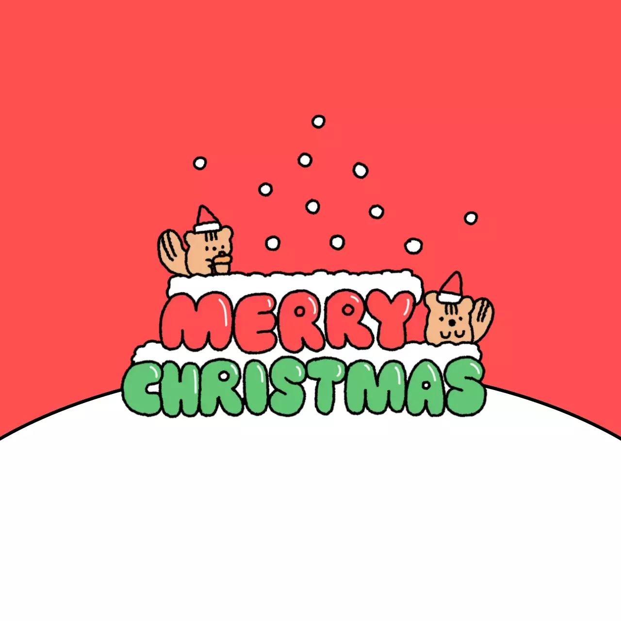 하늘색 아기자기한 겨울