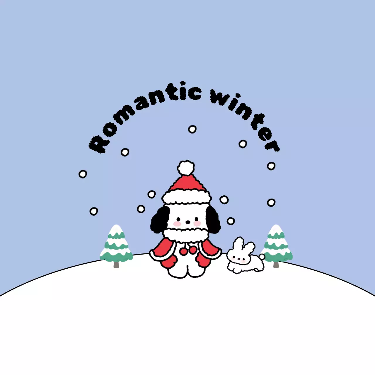 하늘색 아기자기한 겨울