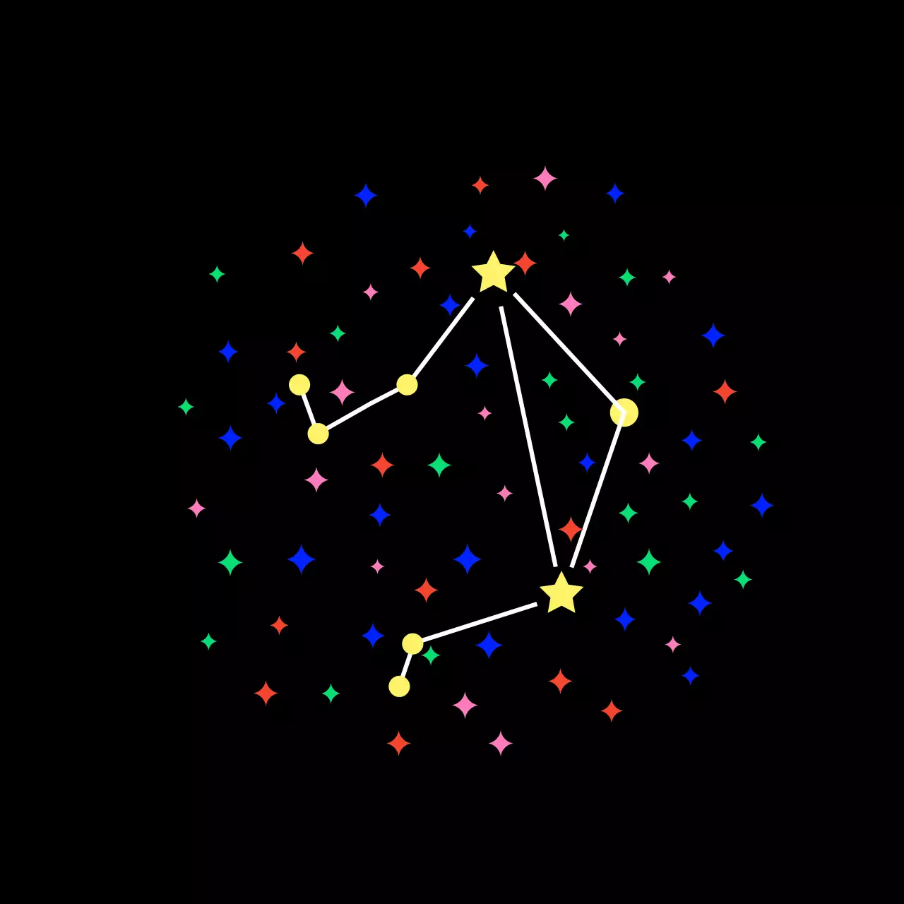 검정 심플 반짝 별자리