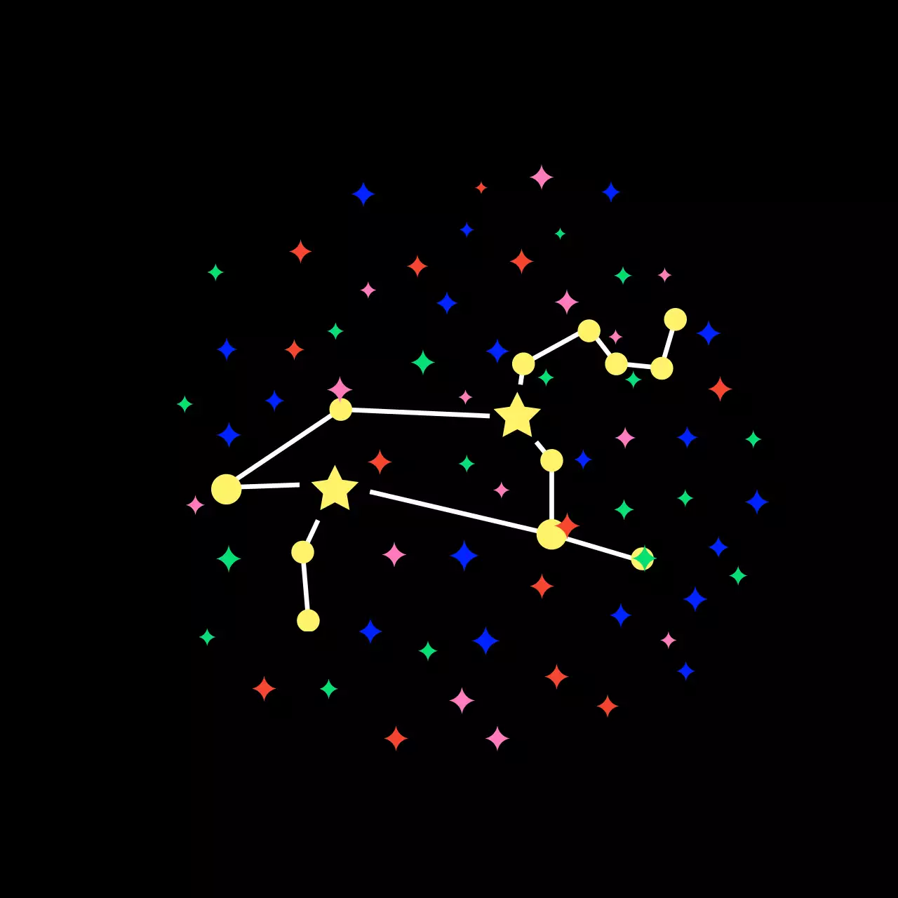 검정 심플 반짝 별자리