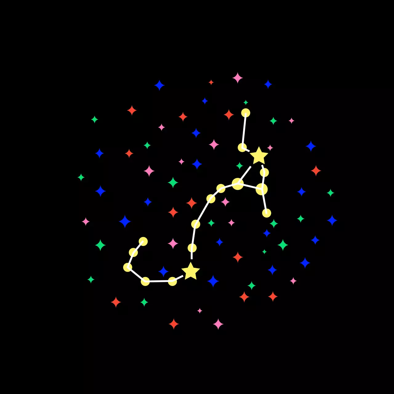 검정 심플 반짝 별자리