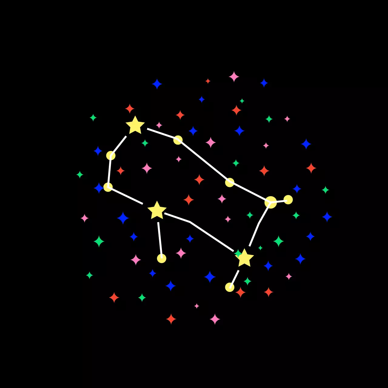 검정 심플 반짝 별자리