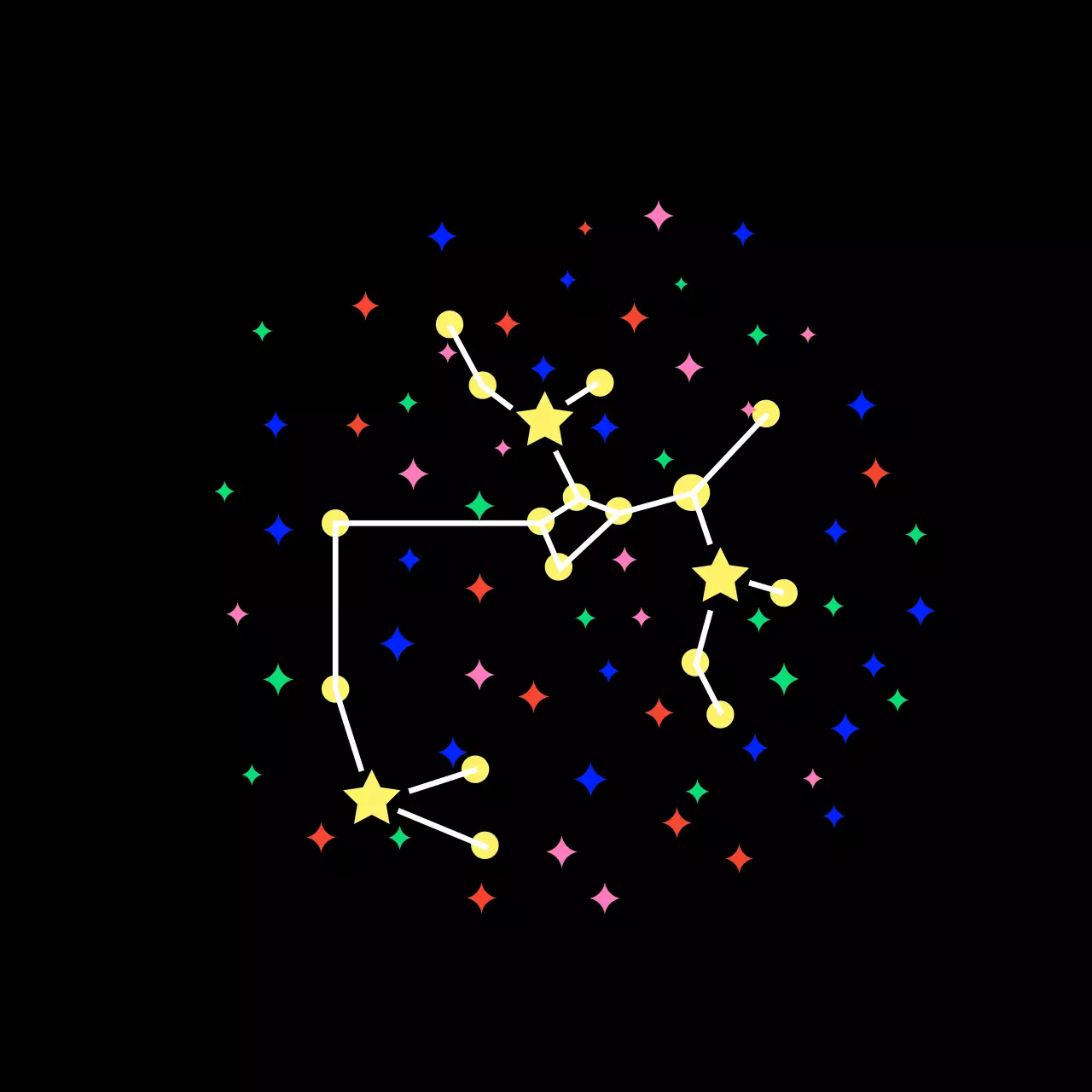 검정 심플 반짝 별자리
