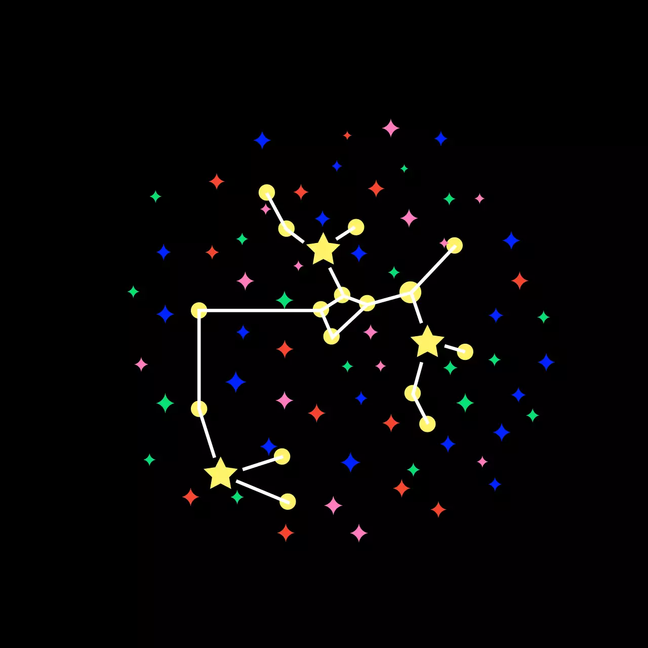 검정 심플 반짝 별자리