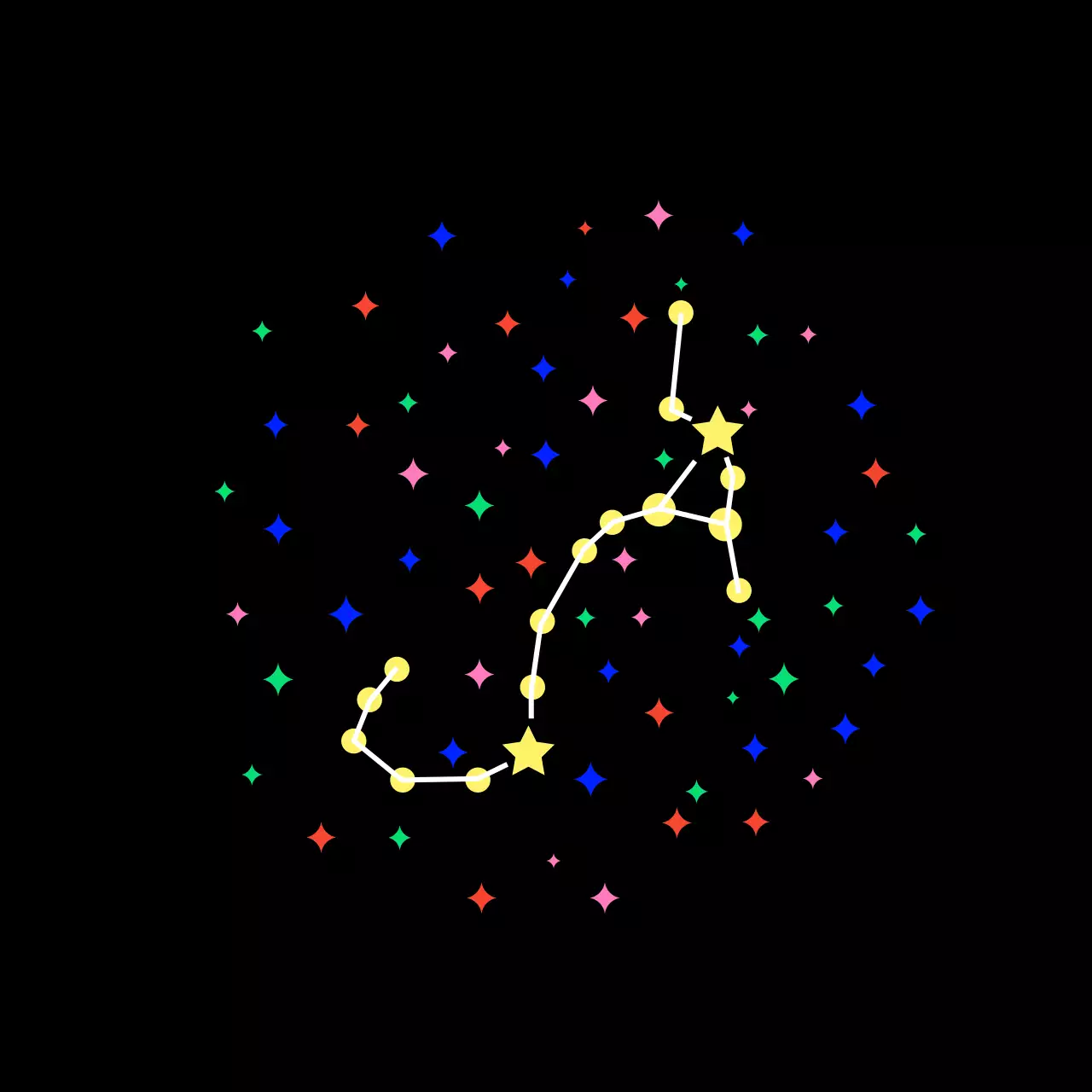 검정 심플 반짝 별자리