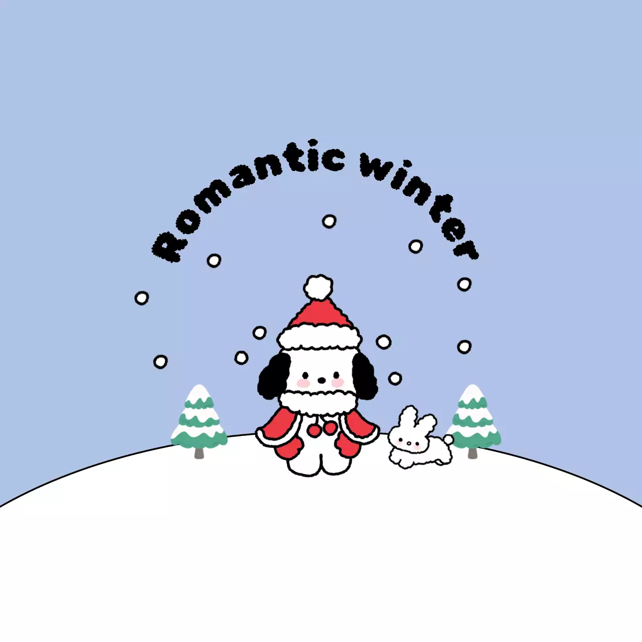 하늘색 아기자기한 겨울