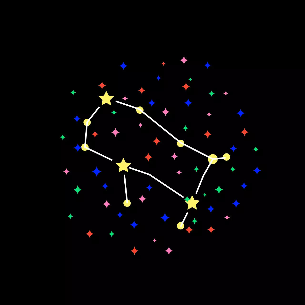 검정 심플 반짝 별자리