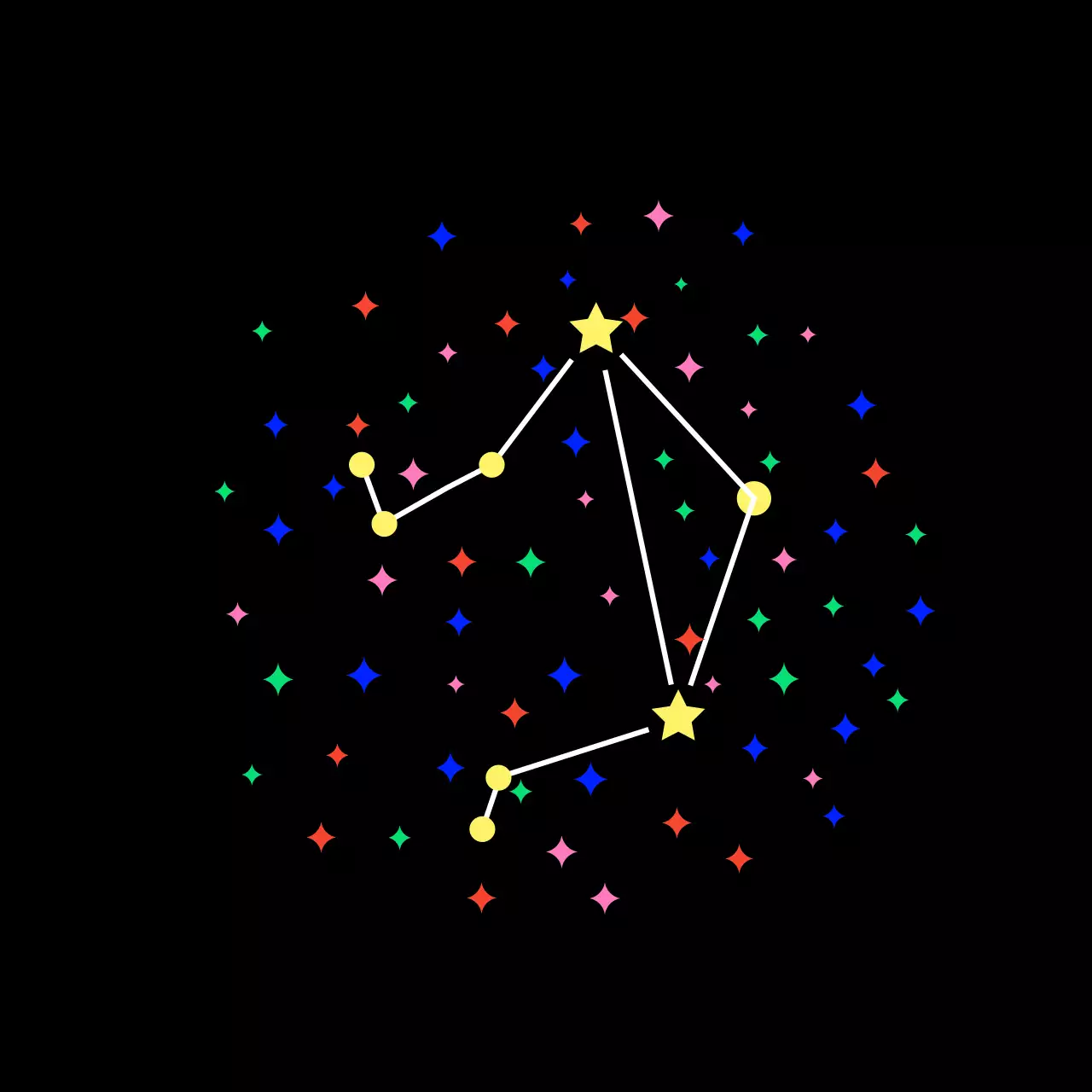 검정 심플 반짝 별자리