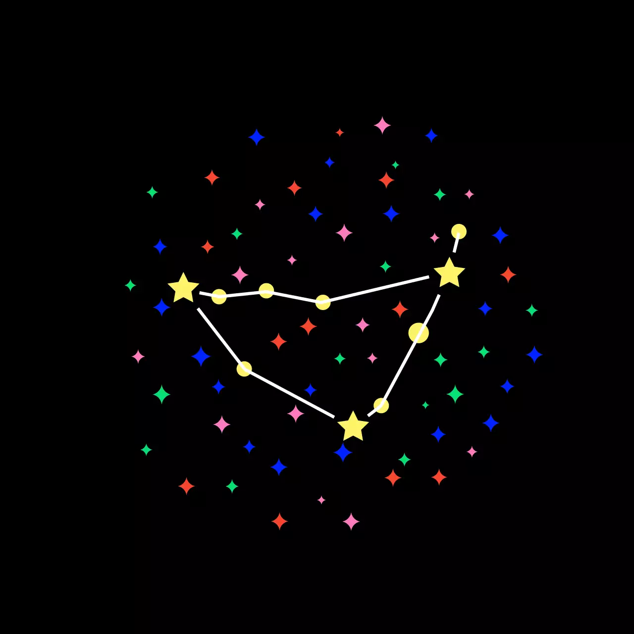 검정 판타지 반짝 별자리