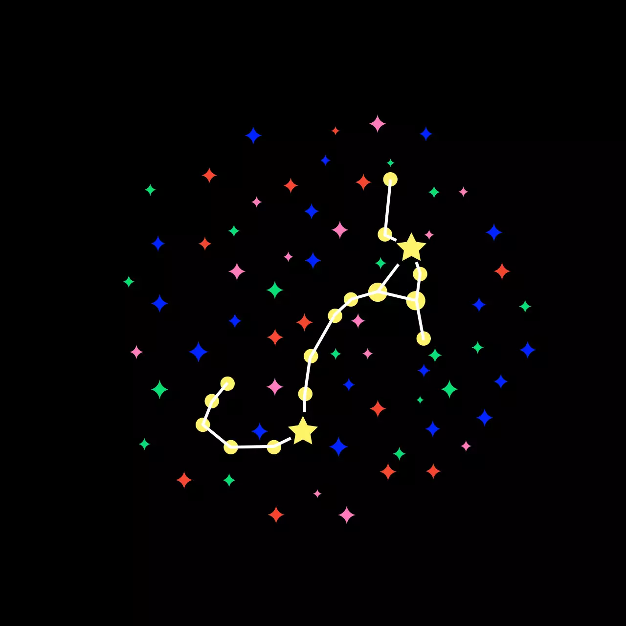 검정 심플 반짝 별자리