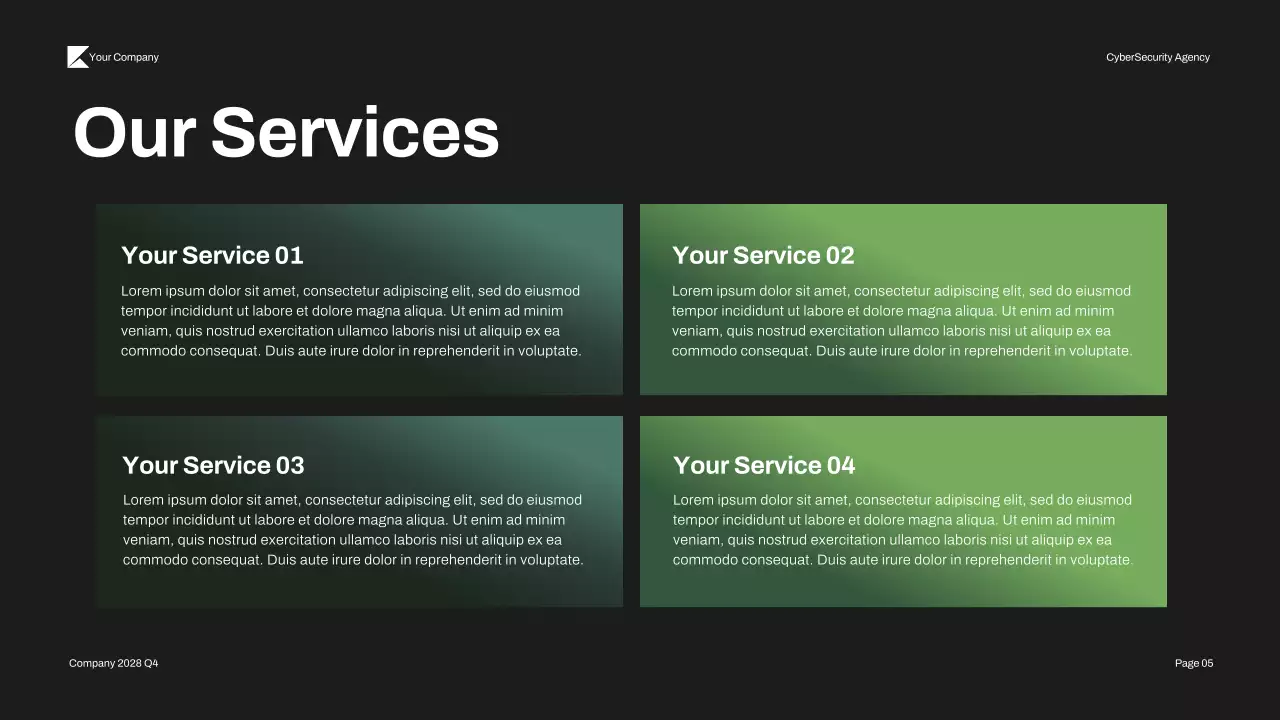 Green Modern Cybersecurity Pitch Presentation