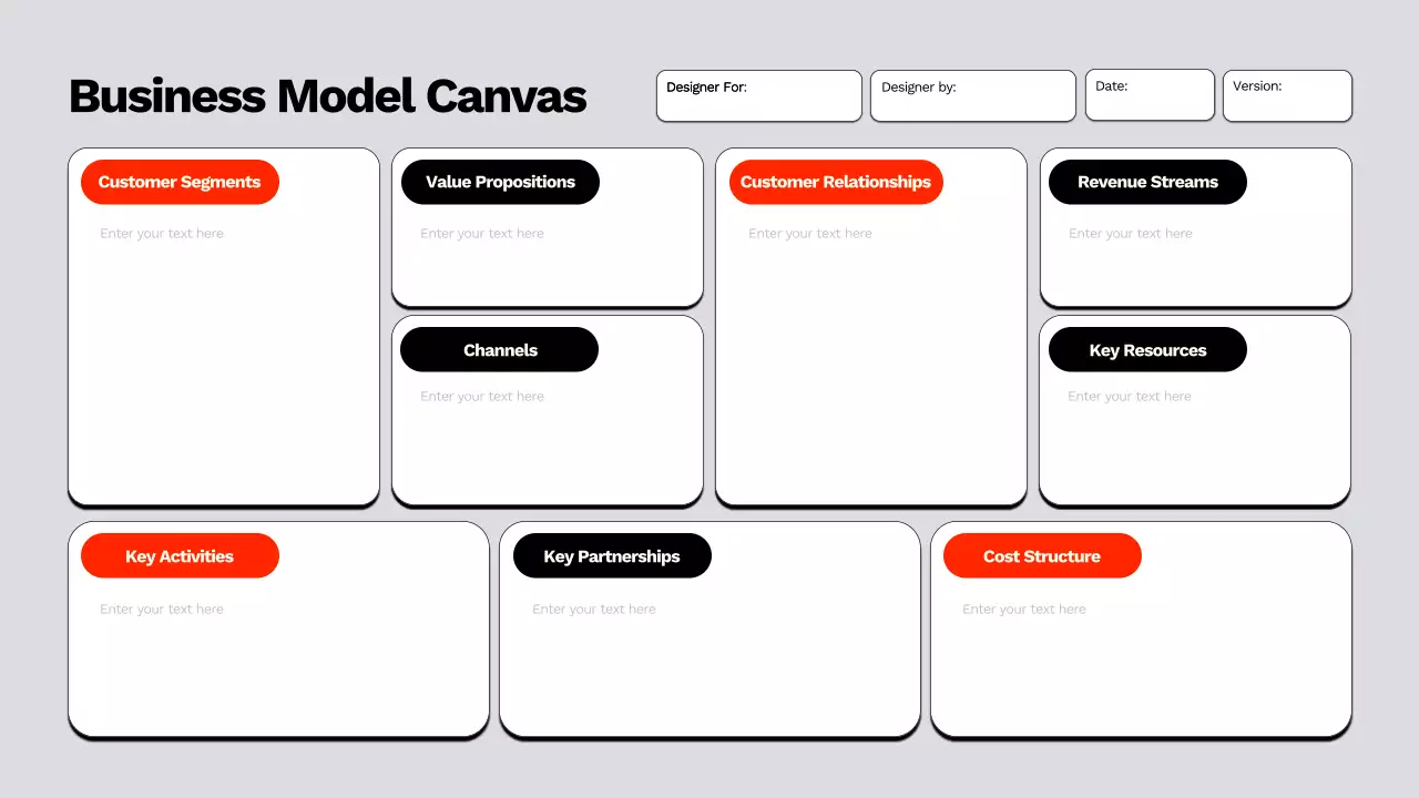 Grey Minimal Business Model Infographic