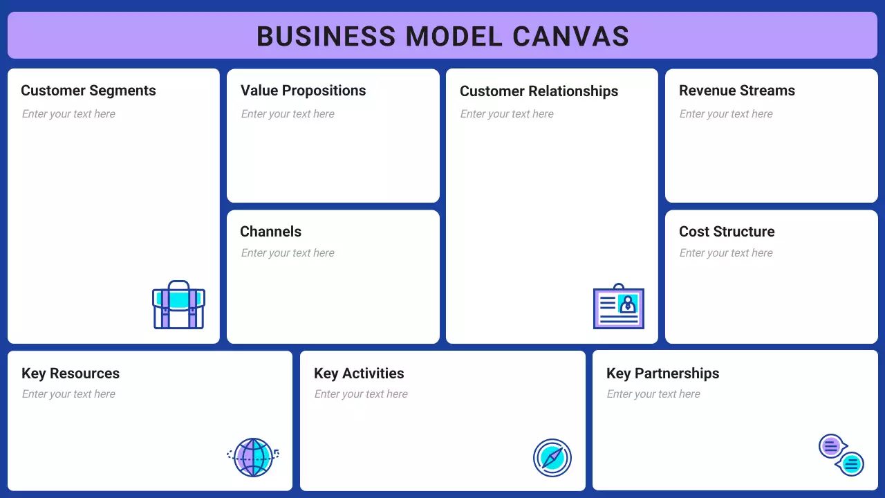 Blue Modern Business Model Infographic