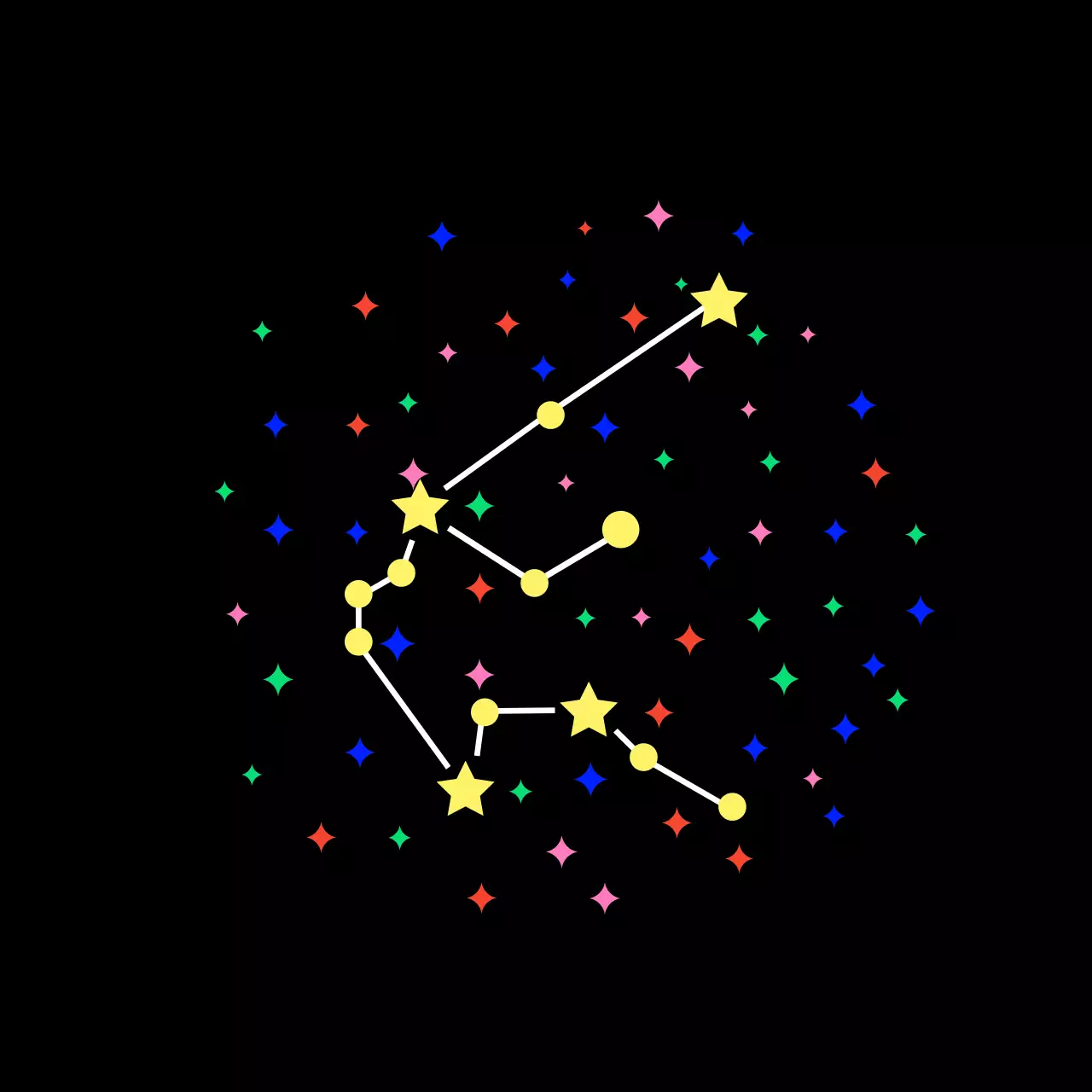 Chòm sao lấp lánh đơn giản màu đen