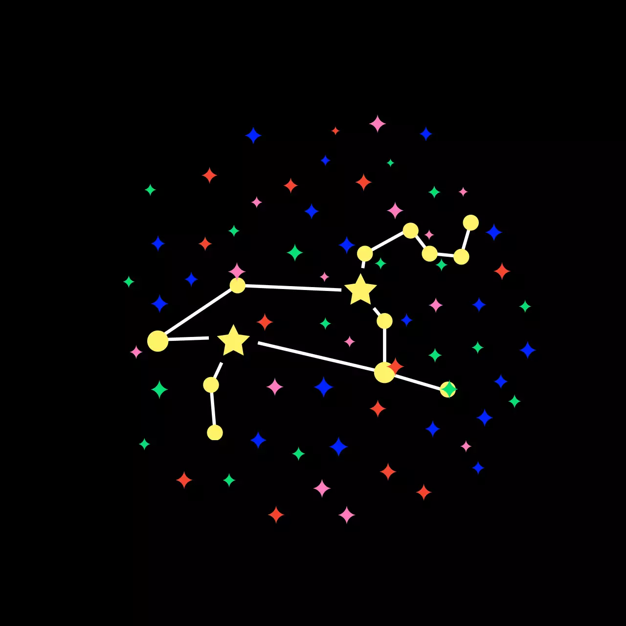 Chòm sao lấp lánh đơn giản màu đen