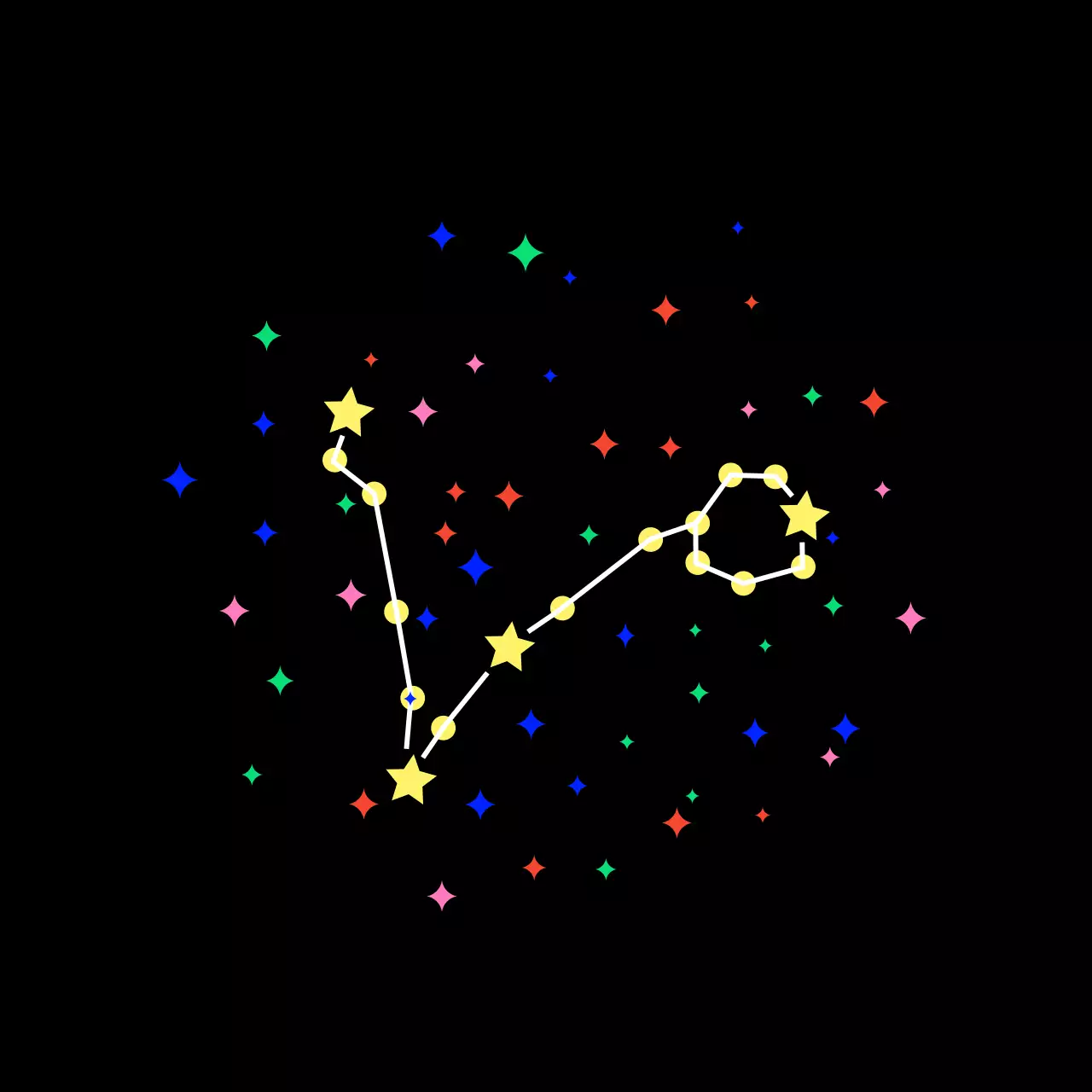 Costellazione nera semplice e glitterata