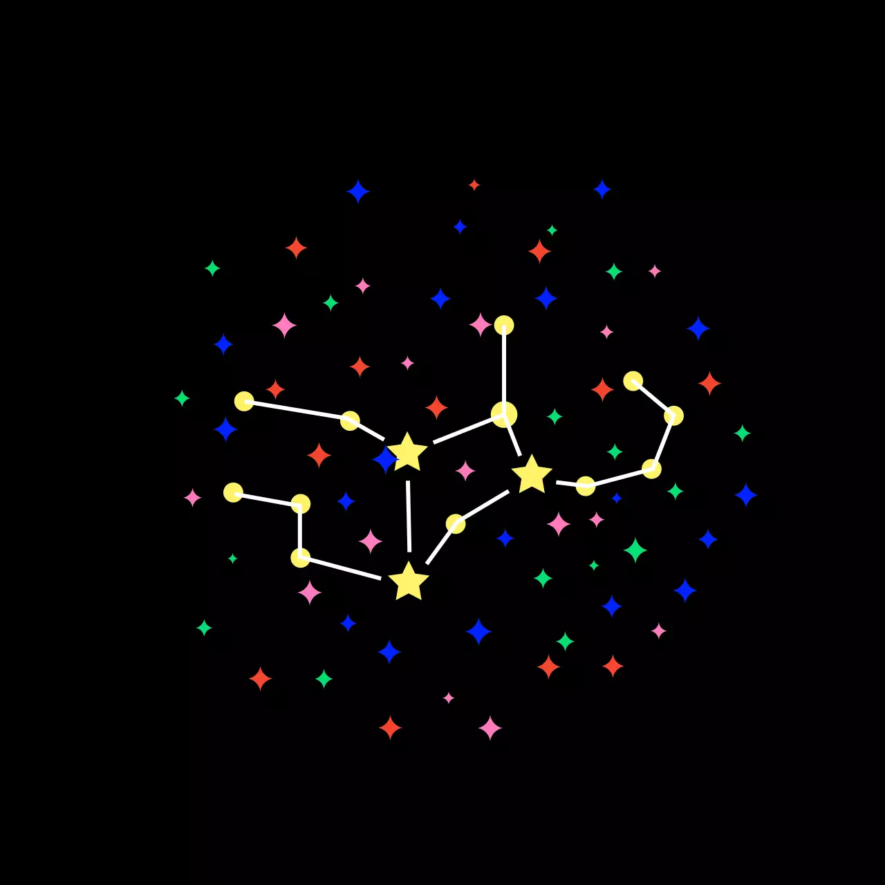 Chòm sao lấp lánh đơn giản màu đen