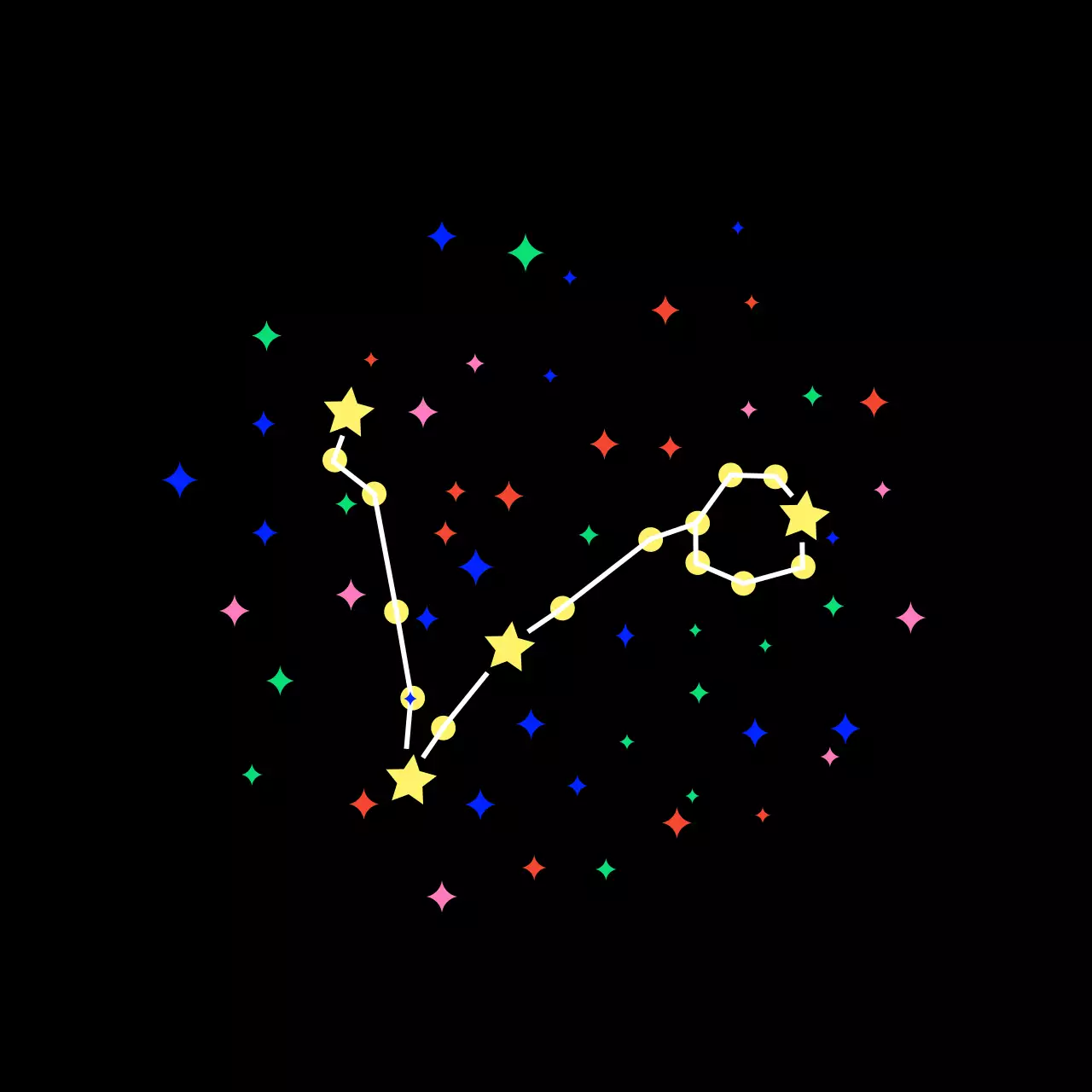 Constellation noire à paillettes simples