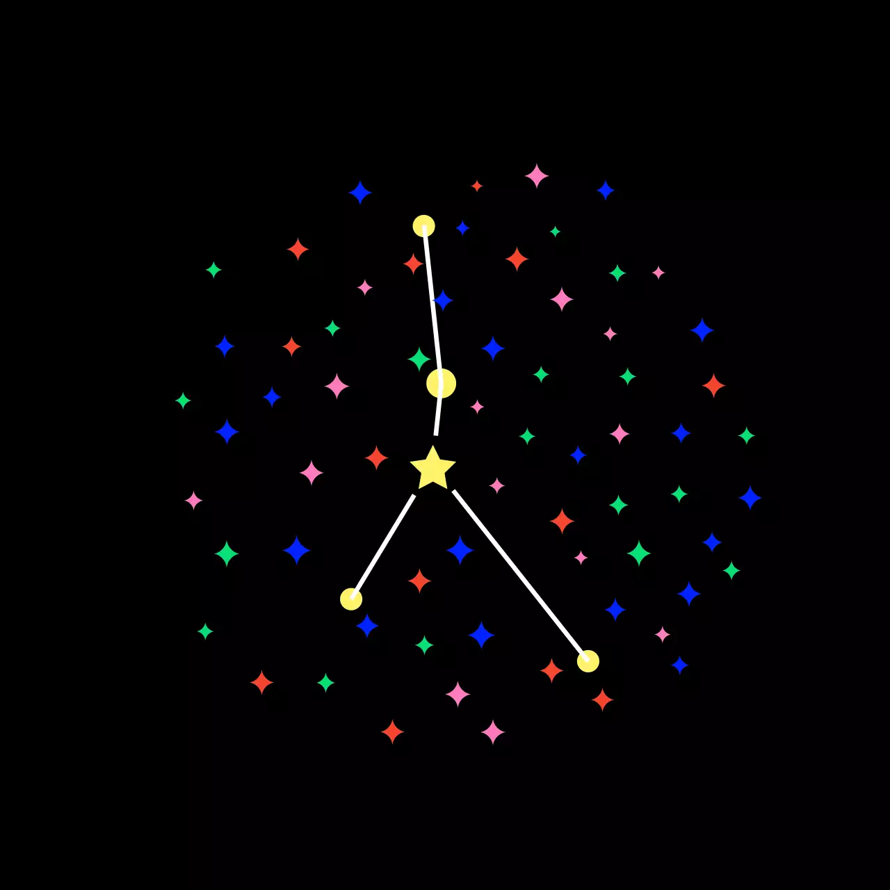 Chòm sao lấp lánh đơn giản màu đen