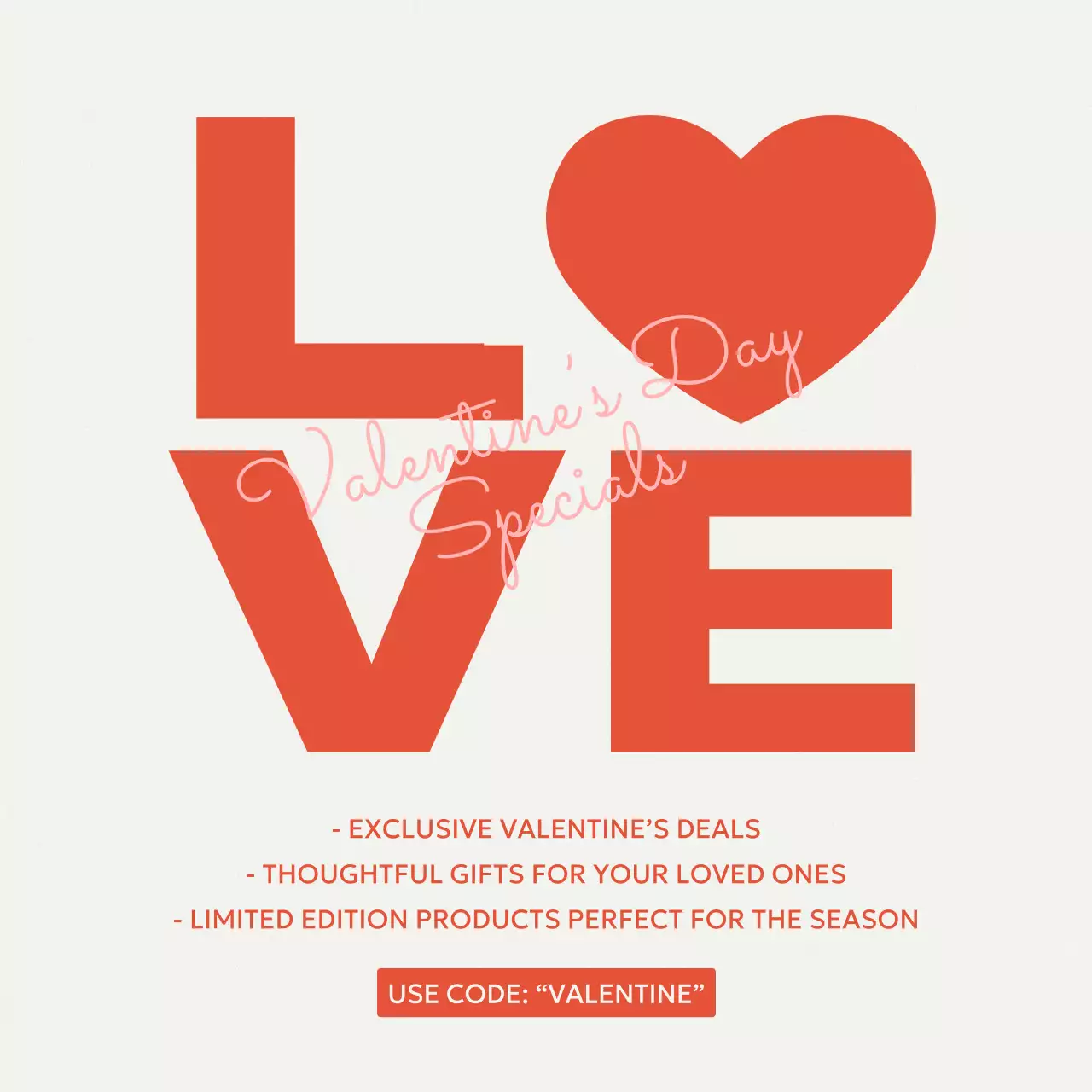 Red Trendy Valentine's Promotion Social Media Post