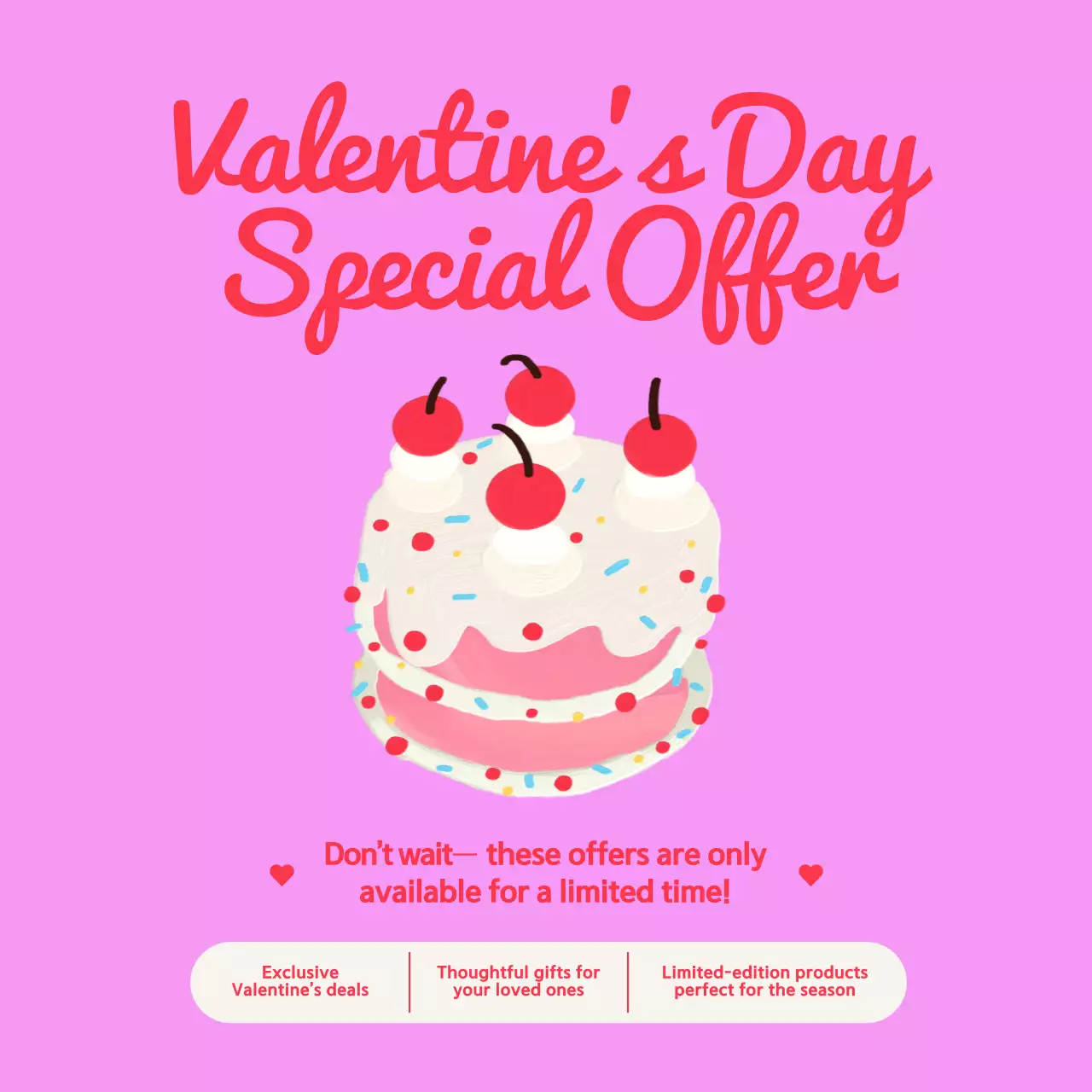 Pink Trendy Valentine's Promotion Social Media Post