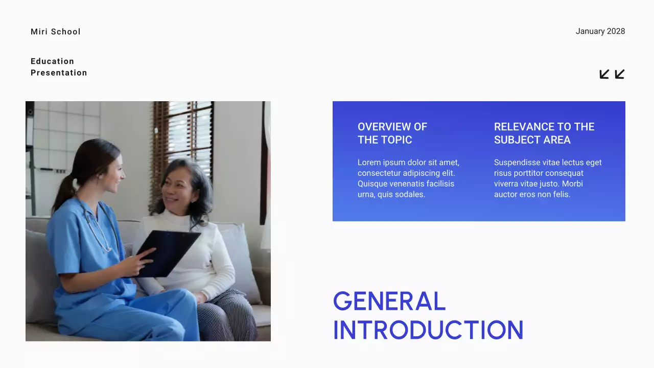 Bài thuyết trình giới thiệu học thuật hiện đại màu xanh