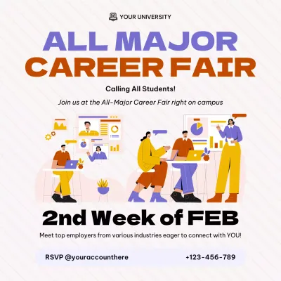 Orange Modern Career Event Social Media Post