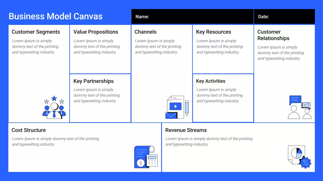 Blue Minimal Business Model Infographic