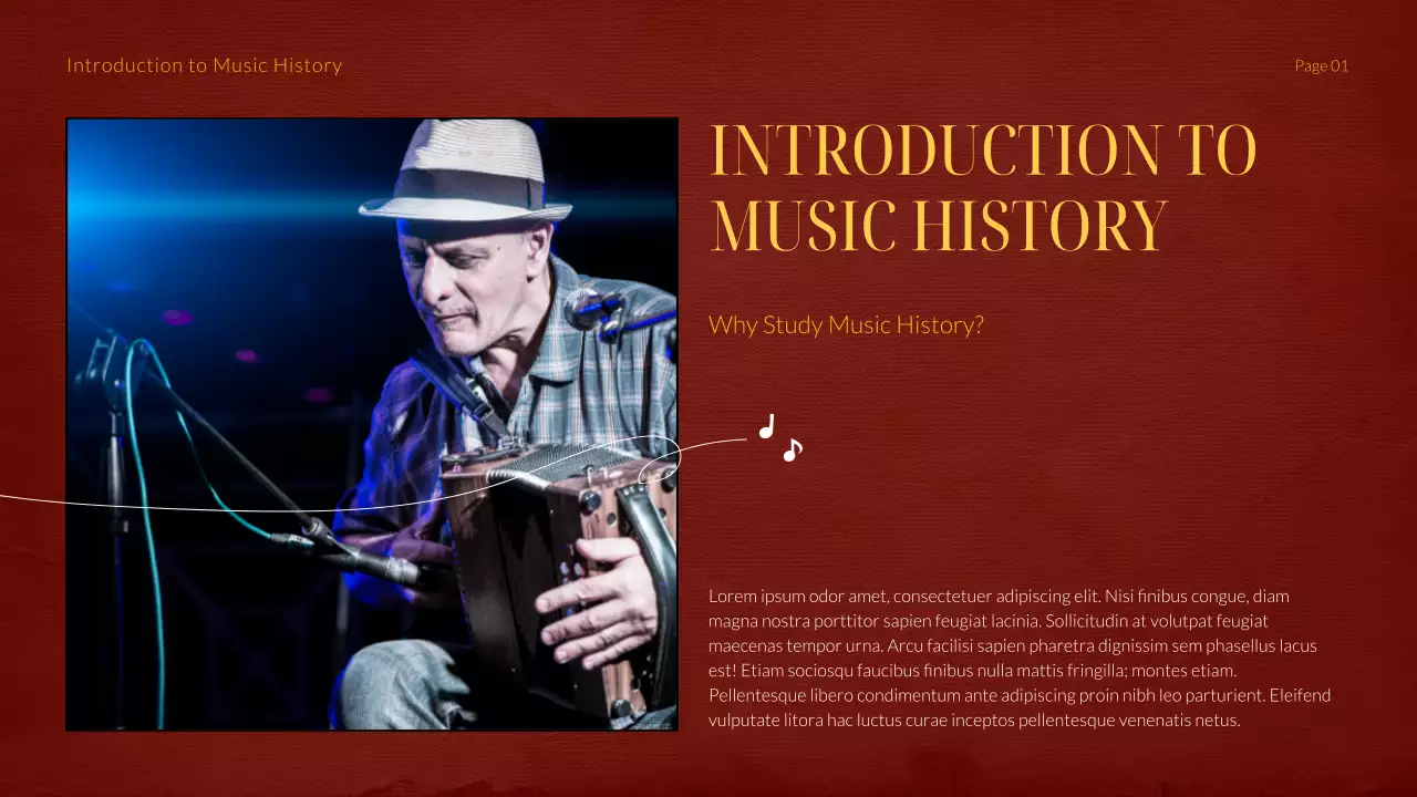 Red Classic Music History Presentation