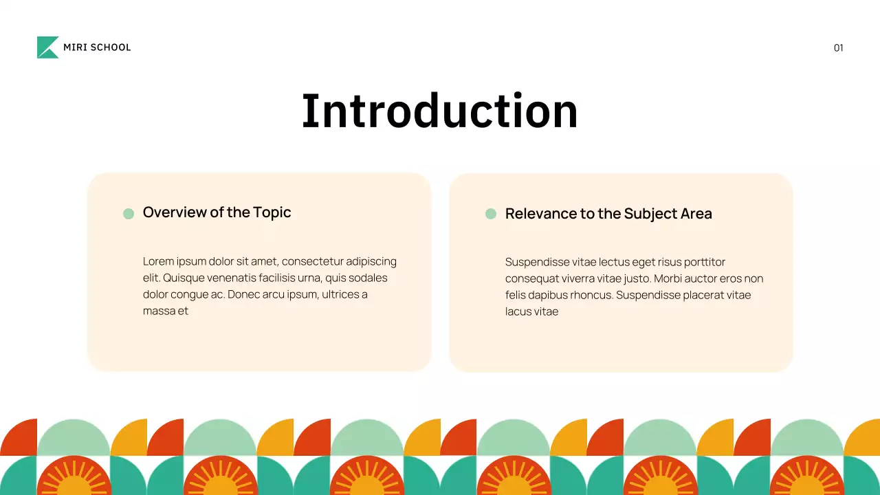 Presentasi Pengantar Akademik Geometris Berwarna-warni