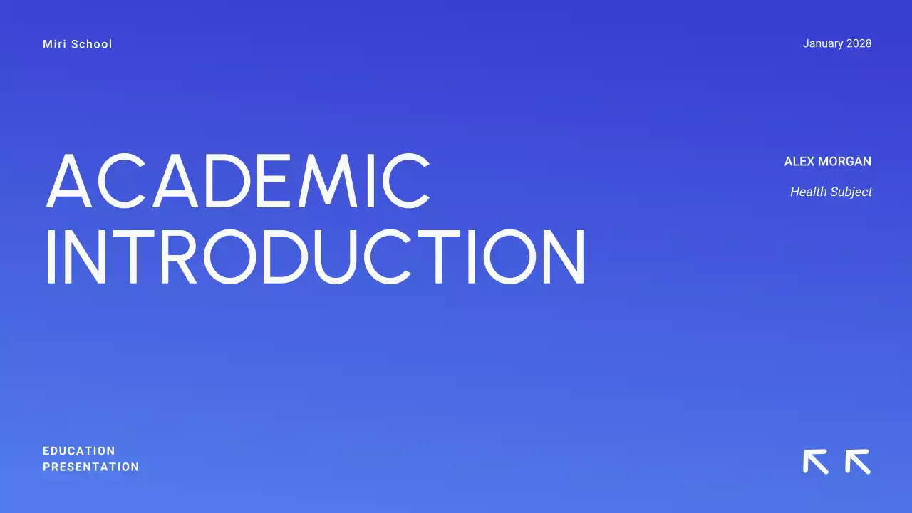 Blue Modern Academic Introduction Presentation
