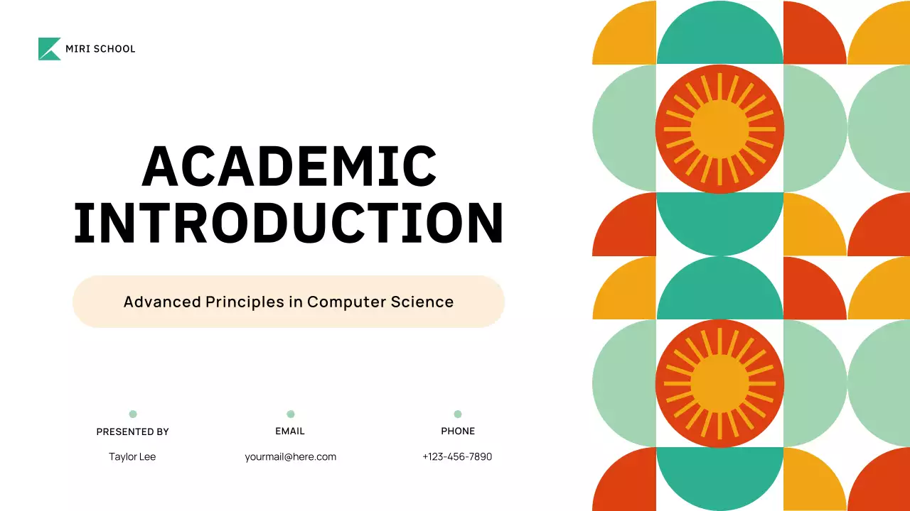 Colorful Geometric Academic Introduction Presentation