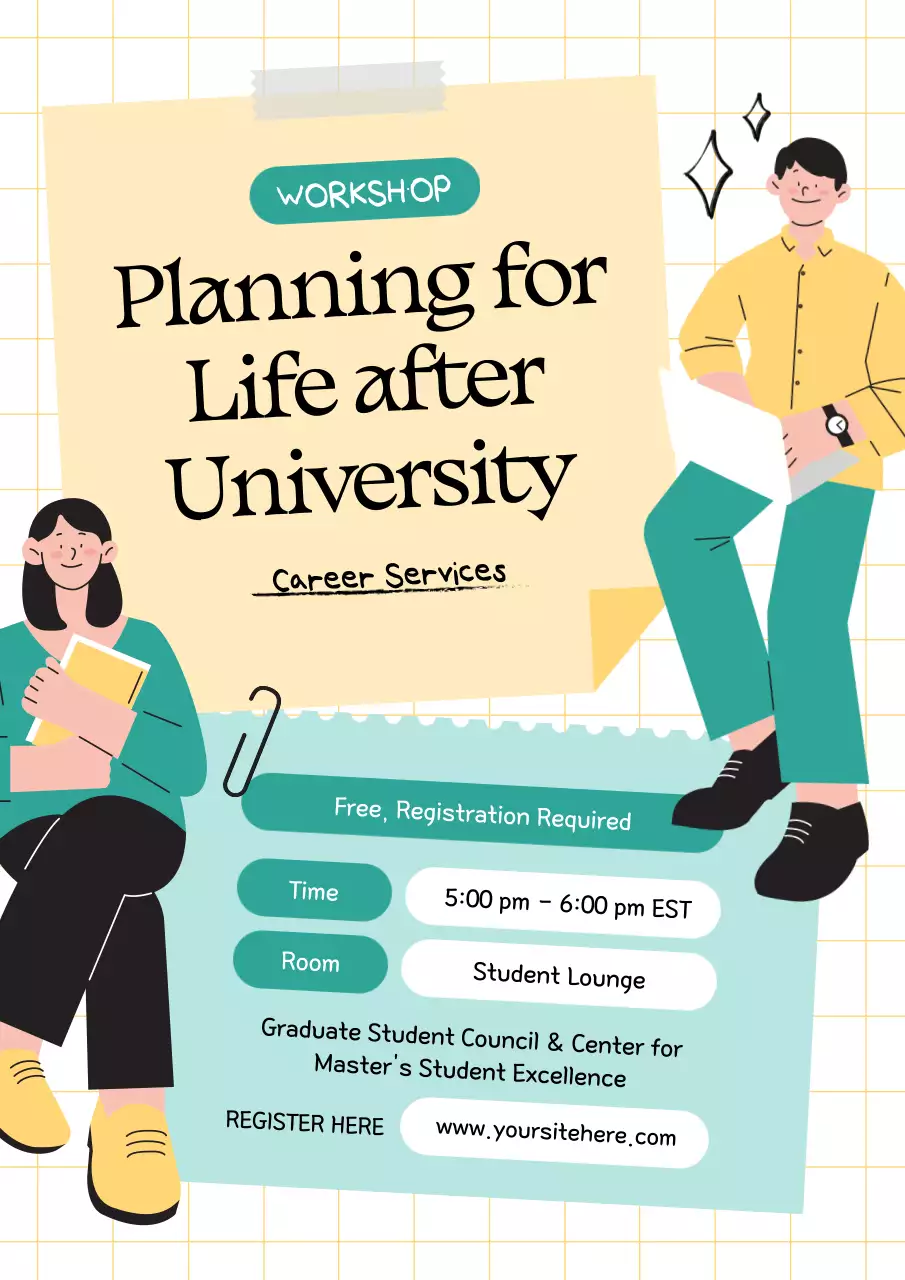 Teal Simple University Workshop Announcement Poster