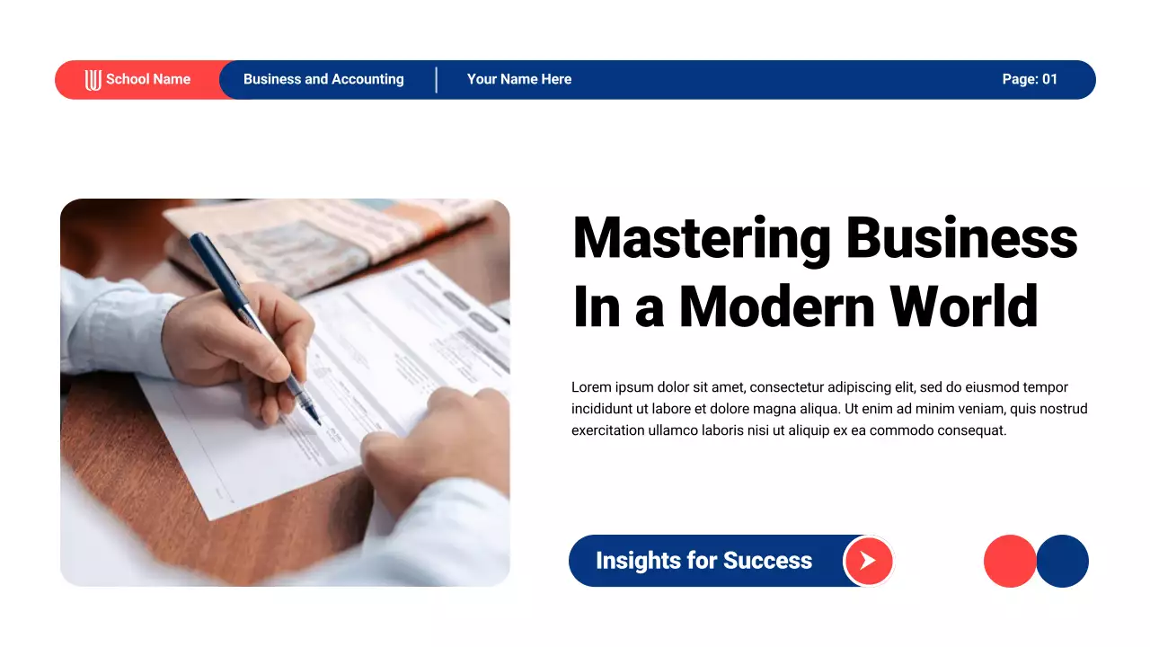 Blue Modern Business Academic Lecture Presentation