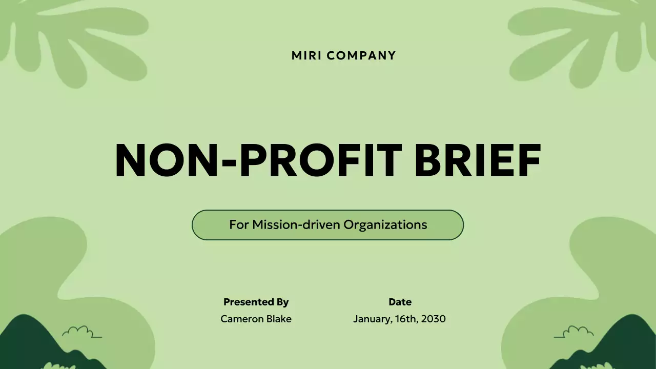 Green Minimal Non-Profit Proposal Presentation